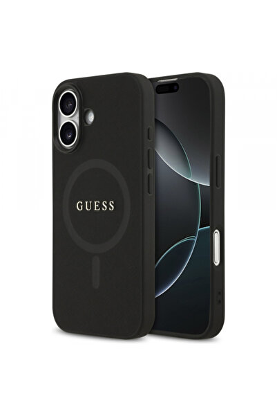 Apple Husa MagSafe pentru iPhone 17, Guess, Saffiano Classic Logo, Neagra