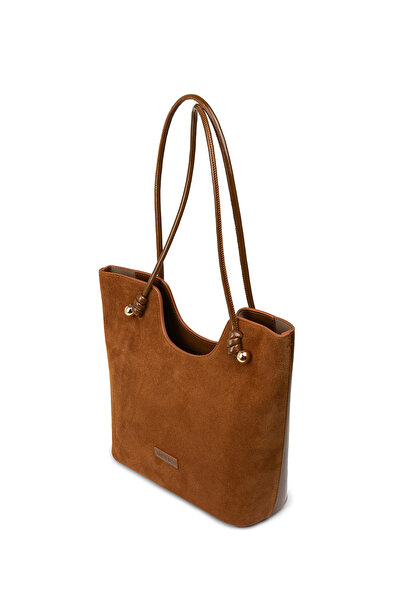Deery Genuine Suede Tan Color Women's Shoulder Bag