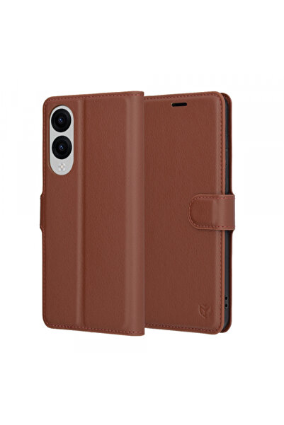 Samsung Husa pentru Galaxy S25 Edge S937, Techsuit, Leather Folio, Maro