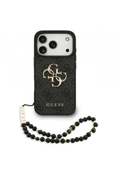 Apple Husa pentru iPhone 17 Pro, Guess, 4G Classic Logo with Strap, Neagra