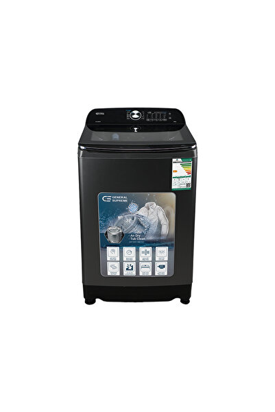 General Supreme غسالة ملابس أوتوماتيكية تحميل علوي، 20 كجم، 10 برامج، فضي غام...