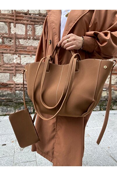 Çanta Trend Suede Brown Women's Polen Hand and Shoulder Bag