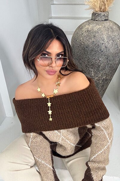 Sohotique By P Πουλόβερ Madonna Yaka Yumoş Baklava Bitter Brown