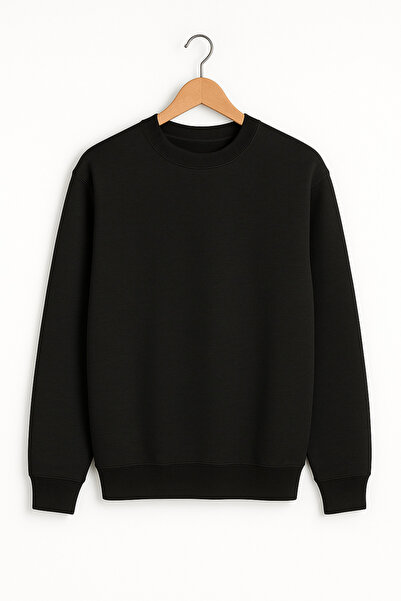 Unisex Oversize Siyah Sweatshirt