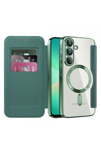 Samsung Husa MagSafe pentru Galaxy A26 A266, Techsuit, SmartMag Book, Verde