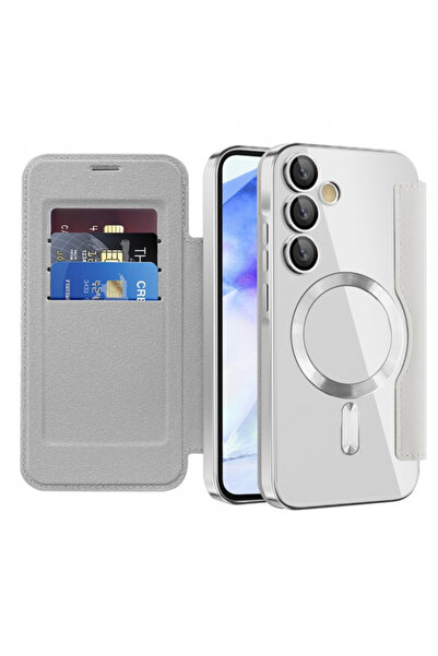 Samsung Husa MagSafe pentru Galaxy A55 5G A556, Techsuit, SmartMag Book, Gri