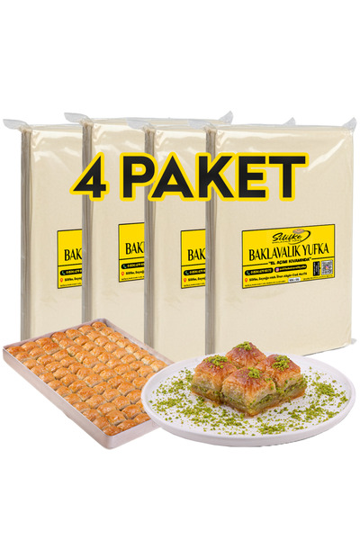 Silifke Yufka Baklava Yufkası - 4 Paket - 4 Tepsilik (±3600gr)