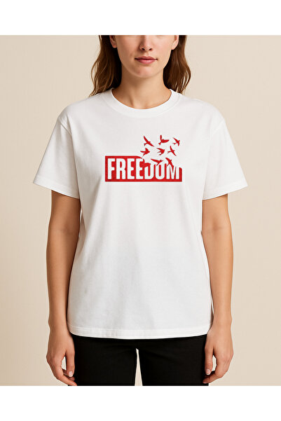 Ebiidesign Freedom Flying Birds Printed T-Shirt