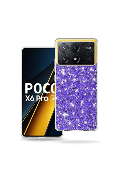 Xiaomi Husa pentru Poco X6 Pro, Techsuit, Sparkly Glitter, Mov