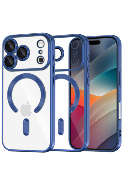 Apple Калъф MagSafe за iPhone 17 Pro Max, Techsuit, Луксозен кристал, Син