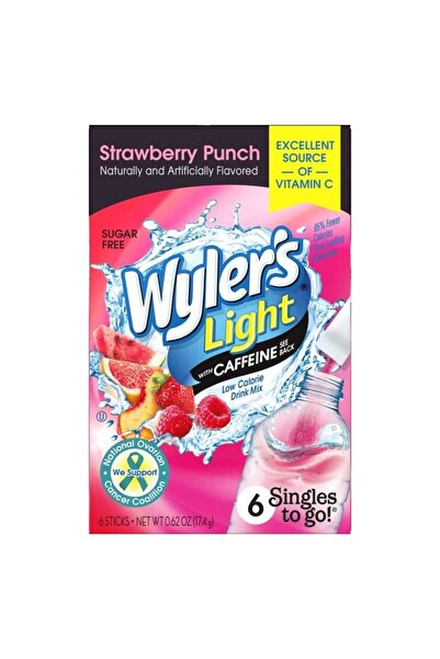 Wylers Light عصير وايلر خالي من السكر نكهة الفروالة مع كافيين