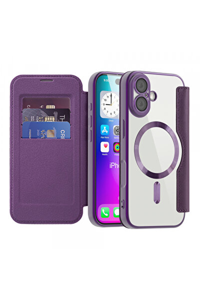 Apple Husa MagSafe pentru iPhone 17, Techsuit, SmartMag Book, Mov