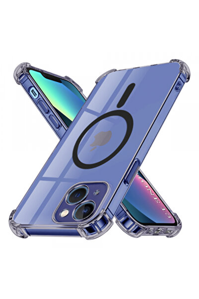 Apple MagSafe Case for iPhone 13, Techsuit, Shockproof Clear, Black