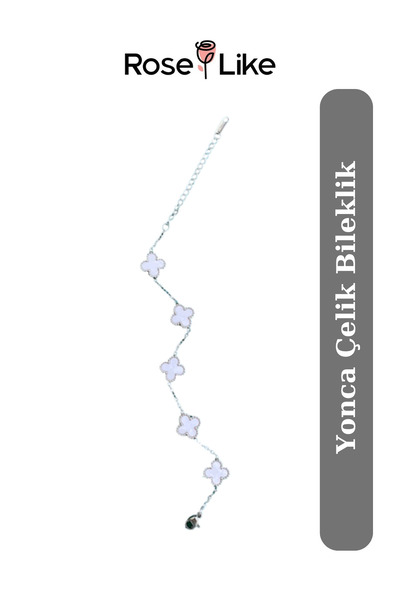RoseLike Clover Steel Bracelet - White