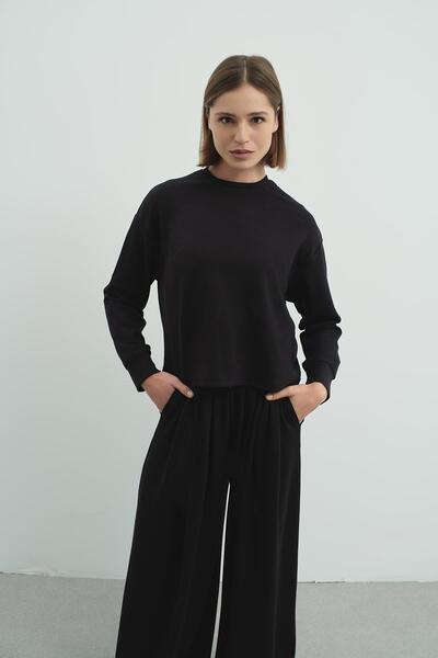 C&City Pure Touch Pleated Loose Pants Black