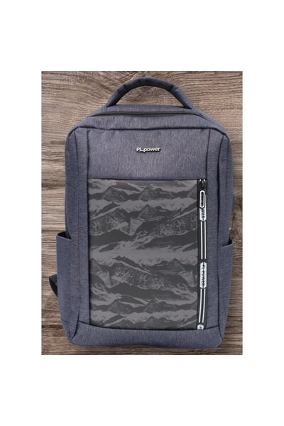 OEM Backpack with USB port 7009, durable textile material, 42x30x14cm, navy