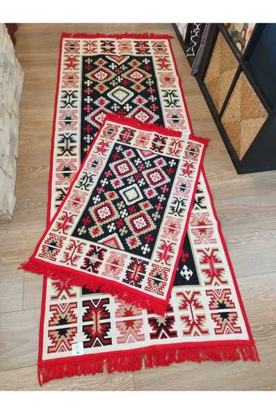 OEM 1+1 Set Woven Rugs, double-sided, size 60x90 cm + 60x120 cm H&H 112 S