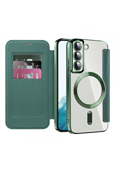 Samsung Husa MagSafe pentru Galaxy S22 5G S901, Techsuit, SmartMag Book, Verde