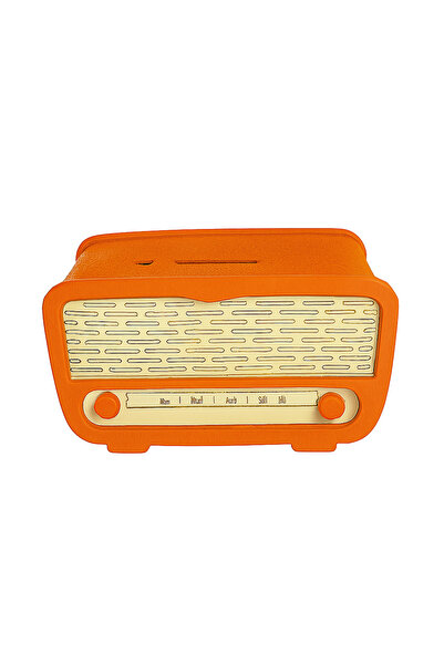 Genel Markalar Radyo Kumbara - Ceviz Ağaçı Işleme - Turuncu