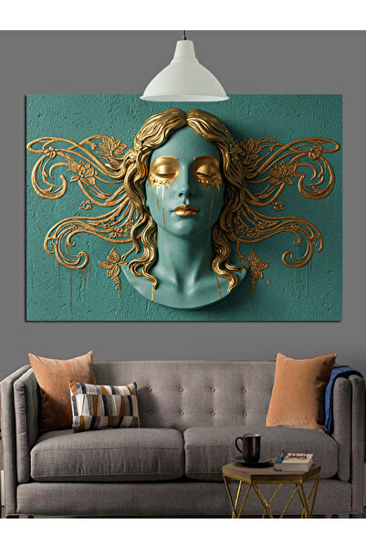 KanvasSepeti Femeie cu mușchi Pictură în ulei de înaltă calitate texturat Can...