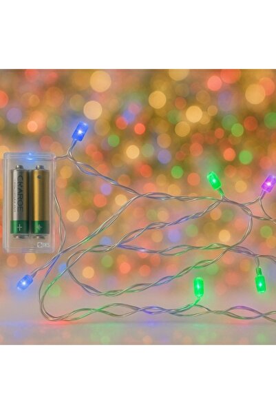 OEM Șir luminos liniar de Crăciun cu baterii, 1 m, 10 LED-uri, multicolor