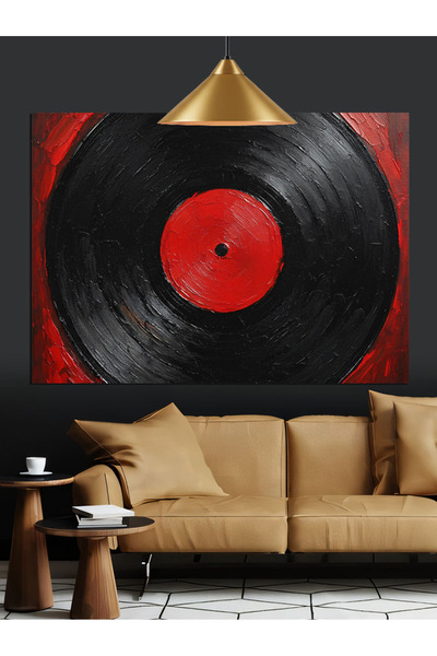 Artmeg Placă turnantă pentru discuri Muzică Pânză decorativă neagră - Masă di...