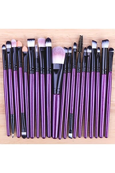 Heryerden 20Pcs Fluorescent Color Makeup Brushes Set Professional Eyeshadow E...
