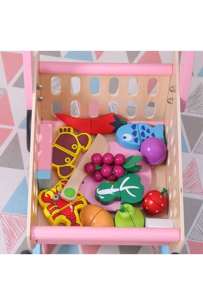 Toyska Wooden toy, Shopping cart