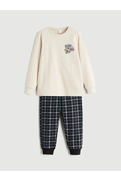 LC Waikiki Crew Neck Printed Boys' Pajamas Set