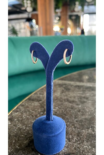 cansuaccessoire TAŞLI HALKA ÇELİK KÜPE