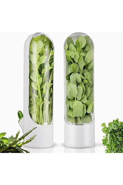 Herb Herb Keeper for Refrigerator (2 Pack) Keeps cilantro, parsley, mint, and asparagus fresh for up to 3 weeks.