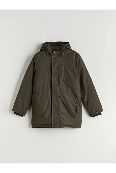 LC Waikiki معطف للأولاد بغطاء للرأس باللون الكاكي من LCW Kids