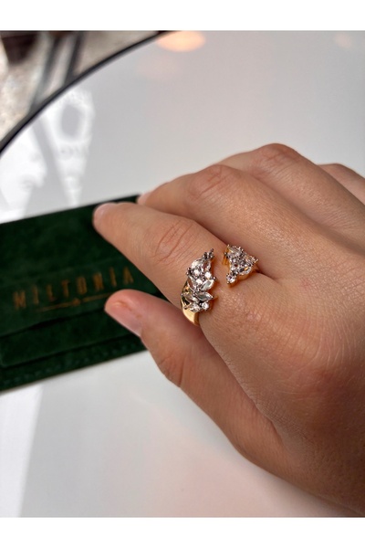 Miltonia Zircon stone steel ring adjustable