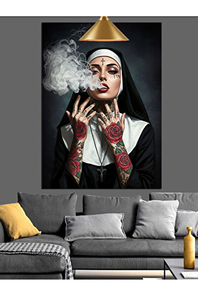 KanvasSepeti Tattooed Cigarette Pictură în ulei de înaltă calitate texturat C...