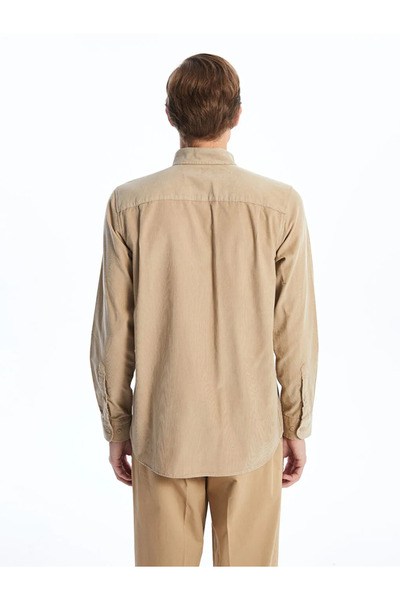 LC Waikiki Ανδρικό πουκάμισο με μακρυμάνικο κοτλέ με κανονική εφαρμογή