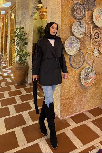 EBRUTESETTÜR Premium Trench Coat with Belted Epaulet Detail