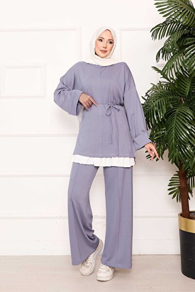 EBRUTESETTÜR Soft Suit with Belted Sleeves and Folded Detail