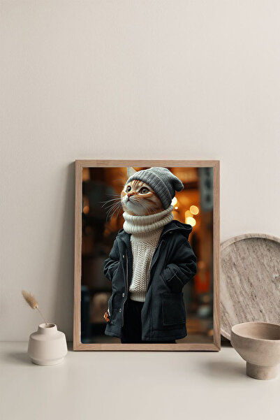 MRK Kedi Çerçevesiz Poster Tablo, Cat Poster Tablo