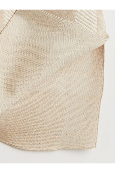 LC Waikiki Plaid A-Line Knit Skirt with Elastic Waistband