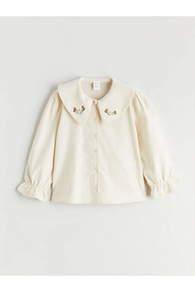 LC Waikiki Peter Pan collar Floral Velvet Girls' Shirt