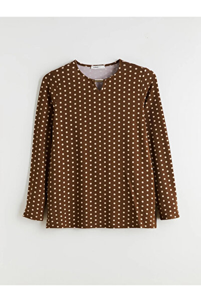 LC Waikiki Crew Neck Polka Dot Blouse