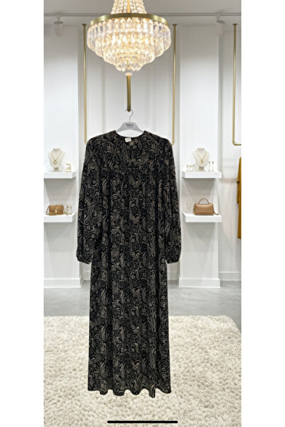 fariza tekstil Büzgü robalı kışlık tesettür elbise