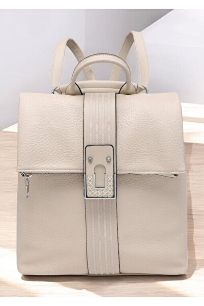 OEM Elegant practical women's backpack, -leather R11025, beige