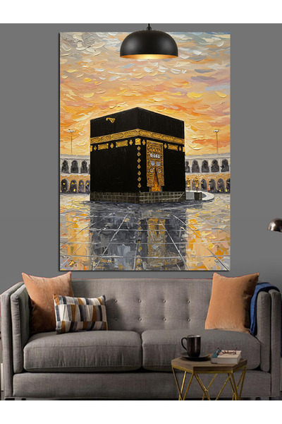 karizmart Mekke Kabe Manzarası Dekoratif Kanvas - Mdf Ahşap Tablo
