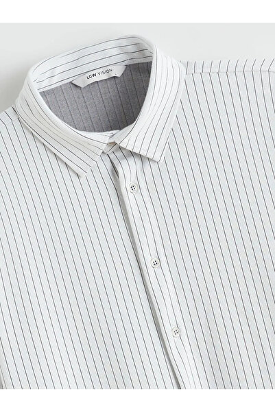 LC Waikiki Чоловіча сорочка в смужку з довгим рукавом приталеного крою