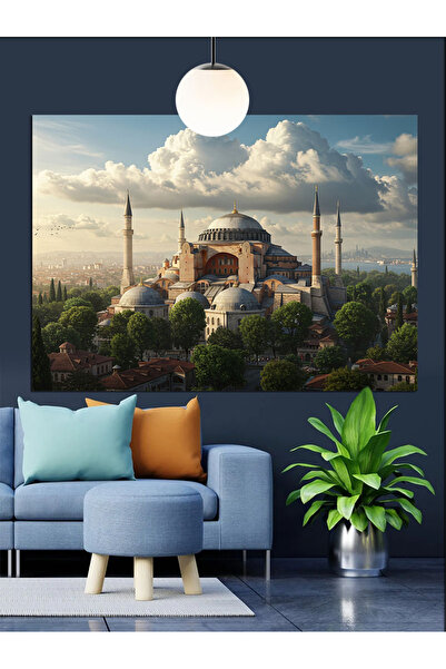 karizmart Ayasofya Tarihi Yapı İstanbul Dekoratif Kanvas - Mdf Ahşap Tablo