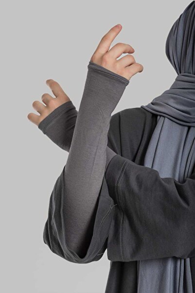 Lemaye Tesettür Parmaklı Kolluk - Gri