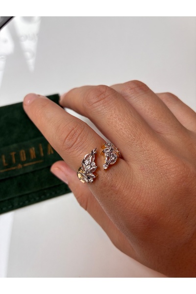 Miltonia Zircon stone steel ring adjustable