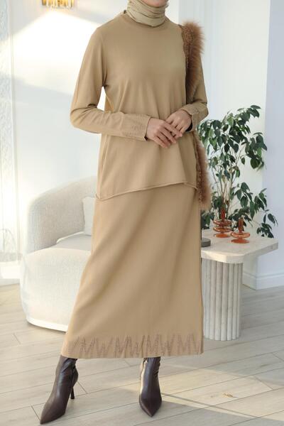 MissWhence Triko Etek Camel miss 267