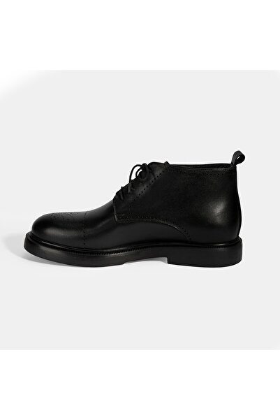Desa Men's Black Lace-Up Leather Boots